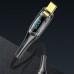Дата кабель USAMS US-SJ591 Type-C to Type-C PD 100W Transparent Digital Display Cable (2m) (00000062629_1)