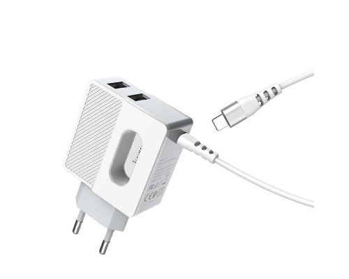 СЗУ Hoco C75 (2USB/2.4A) +lightning (00000039227_1)