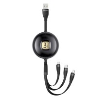 Дата кабель Usams US-SJ508 U69 3IN1 Retractable Cable 1m (00000049214_1)