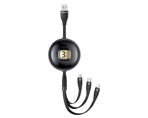 Дата кабель Usams US-SJ508 U69 3IN1 Retractable Cable 1m (00000049214_1)