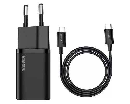 СЗУ Baseus Super Si Quick Charger 1C 25W + Cable Type-C to Type-C 3A (1m) (TZCCSUP-L) (00000049193_2)