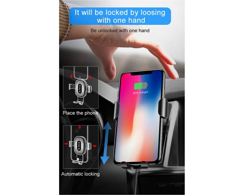 Автодержатель с БЗУ Baseus Gravity Wireless Air Vent (00000023415_1)