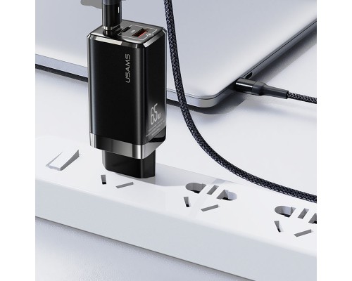 СЗУ Usams US-CC110 GaN Mini 65W (2Type-C/1USB QC) (00000039674_2)