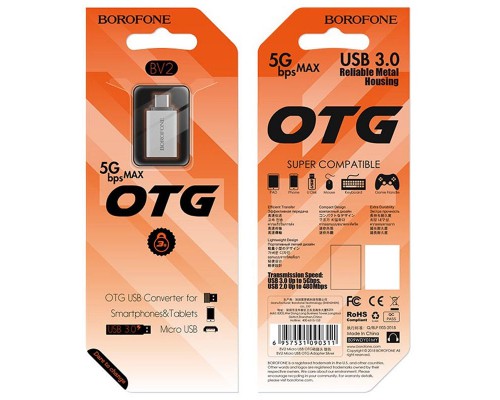 Переходник Borofone BV2 OTG to MicroUSB (00000057041_1)