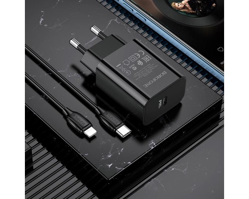 СЗУ Borofone BA65A Single port PD20W + Type-C + Lightning (00000057051_1)