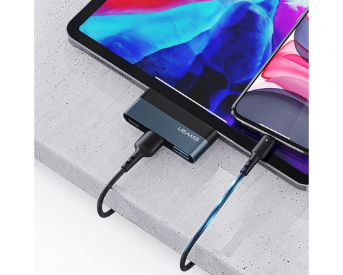 Переходник HUB Usams US-SJ490 Type-C Mini Hub (2USB port + Type-C) (00000049254_1)