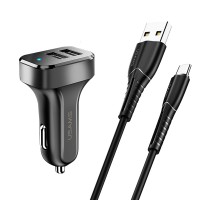 АЗУ Usams C13 2.1A Dual USB + U35 Type-C cable (1m) (00000036191_1)
