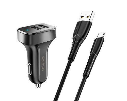 АЗУ Usams C13 2.1A Dual USB + U35 Type-C cable (1m) (00000036191_1)