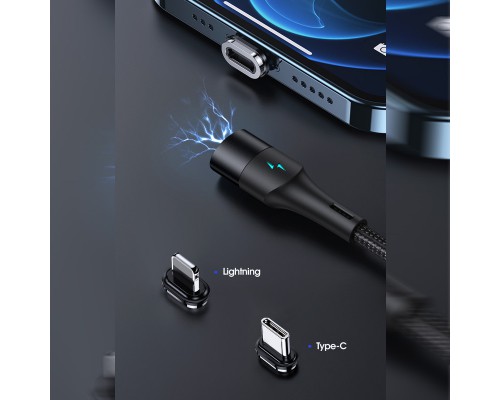 Дата кабель Usams US-SJ495 U66 Magnetic Type-C to Lightning 20W + Type-C 60W (1.2m) (00000042591_1)