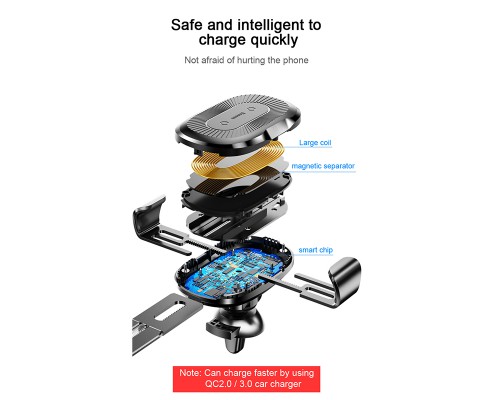 Автодержатель с БЗУ Baseus Gravity Wireless Air Vent (00000023415_1)