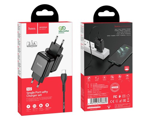 СЗУ HOCO N2 (1USB/2.1A) + USB - Type-C (00000049071_1)