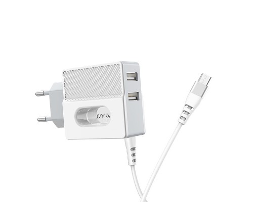 СЗУ Hoco C75 (2USB/2.4A) +microUSB (00000039228_1)