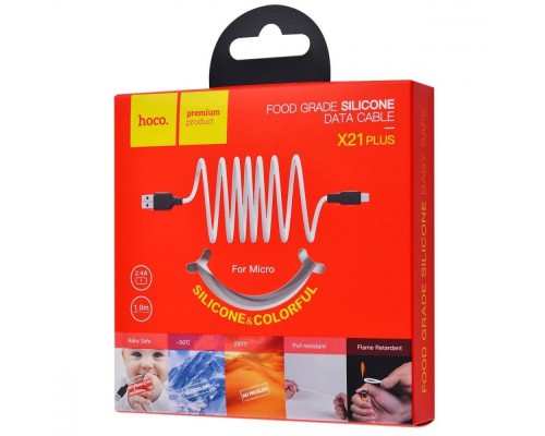 Дата кабель Hoco X21 Plus Silicone MicroUSB Cable (1m) (00000035239_1)