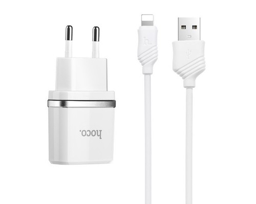 СЗУ Hoco C12 Charger + Cable Lightning 2.4A 2USB (00000034604_3)