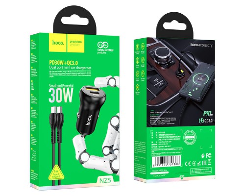 АЗУ Hoco NZ5 Smooth road PD30W + QC3.0 + Type-C to Type-C (00000055921_1)