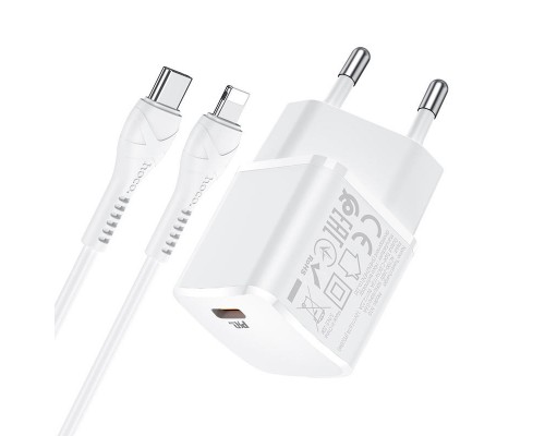 СЗУ HOCO N10 Starter single port PD 20W + Type-C to Lightning (00000056355_1)