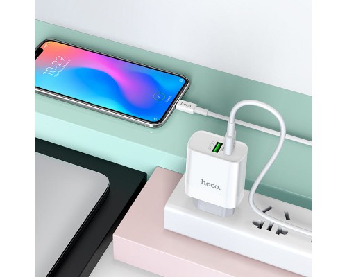 СЗУ HOCO C80A Rapido PD20W+QC3.0 Type-C + USB + Type-C to Type-C cable (00000052990_1)