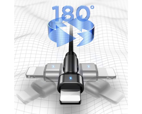 Дата кабель USAMS US-SJ476 U60 Rotatable USB to Lightning (1m) (00000042606_1)