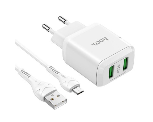 СЗУ HOCO N6 QC3.0 (2USB/3A) + USB - MicroUSB (00000049065_1)