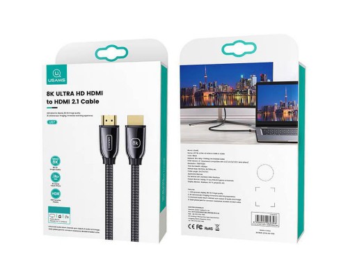 Дата кабель USAMS US-SJ498 U67 HDMI 8K Ultra HD to HDMI 2.1 (3m) (00000049209_1)