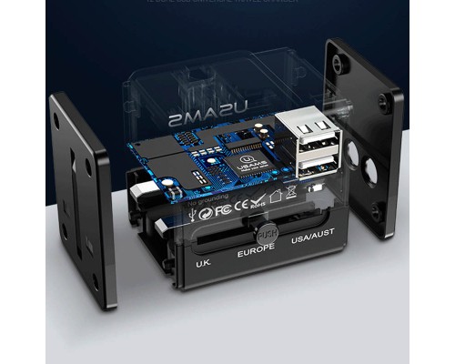 СЗУ Usams US-CC044 T2 4in1, разъёмы для US/AU/EU/UK (00000036181_1)