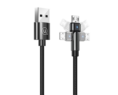 Дата кабель USAMS US-SJ478 U60 Rotatable USB to MicroUSB (1m) (00000042604_1)