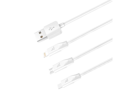 Дата кабель Hoco X1 Rapid 3in1 (Lightning+Micro USB+Type-C) (1m) (00000052968_1)