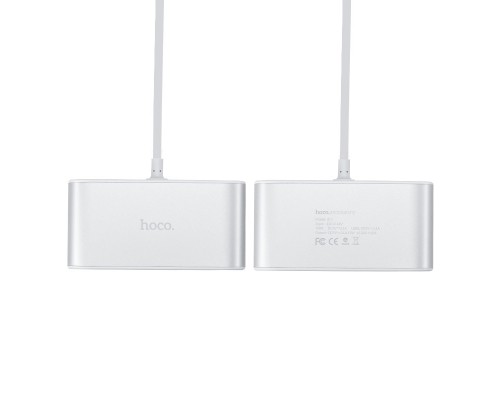 АЗУ с разветвителем прикуривателя Hoco Z13 (3 порта+2USB/2.1A+LCD) (00000041722_1)