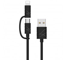 Дата кабель Usams US-SJ077 2in1 U-Gee USB to Micro USB + Lightning (1m) (00000036162_1)