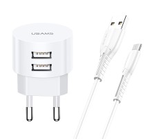 СЗУ USAMS T20 Dual USB Round Travel Charger (EU)+U35 Micro USB cable (00000034479_1)
