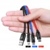 АЗУ Baseus Digital Display Dual USB 4.8A Car Charger 24W with Three Primary Colors 3-in-1 Cable USB (00000039342_1)