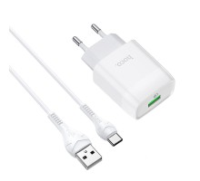 СЗУ Hoco C72Q Glorious QC3.0 18W (1USB/3A) + Type-C (00000041732_1)
