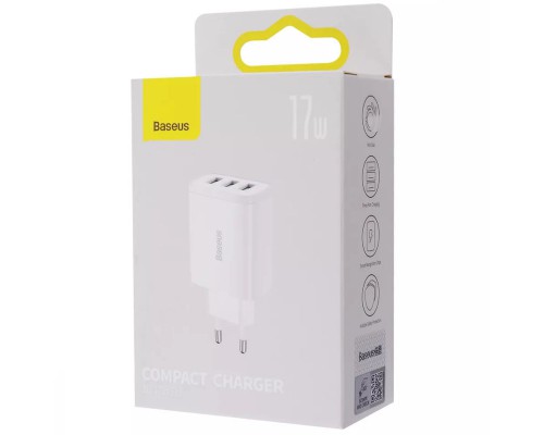 СЗУ Baseus Compact 17W (3USB) (CCXJ02) (00000056089_2)