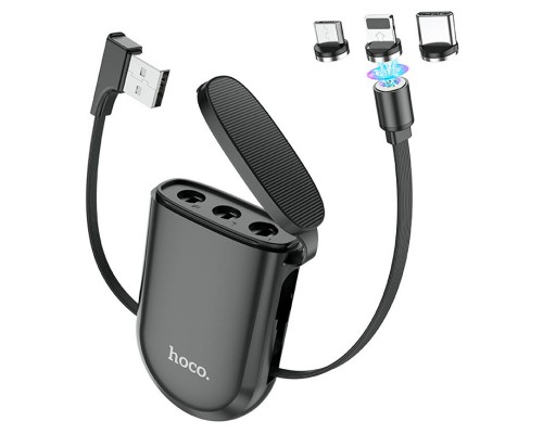 Дата кабель Hoco S50 Magnetic 3in1 Lightning-microUSB-Type-C (1m) (00000048104_1)
