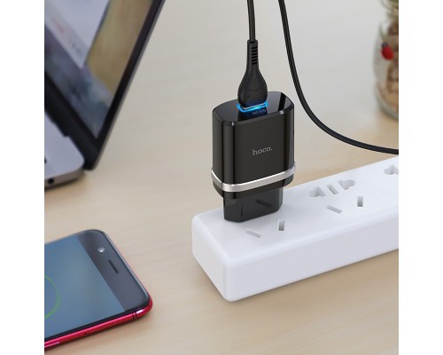 СЗУ Hoco C12Q Smart QC3.0 (1USB/3A) + MicroUSB (00000035259_2)