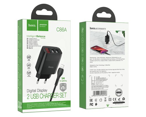 СЗУ HOCO C86A (2USB/2.4A) + Lightning (00000053230_2)