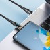 Дата кабель USAMS US-SJ590 Type-C to Type-C PD 100W Transparent Digital Display Cable (1.2m) (00000062628_1)