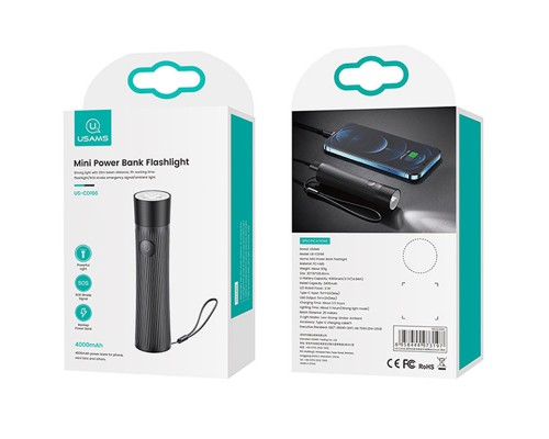 Портативное зарядное устройство USAMS US-CD166 Mini +  LED фонарик 4000mAh (00000051925_1)