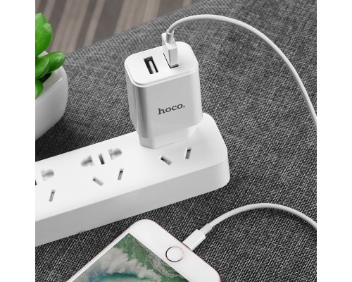СЗУ Hoco C62A Victoria 2.1A 2USB + cable MicroUSB (00000033846_1)