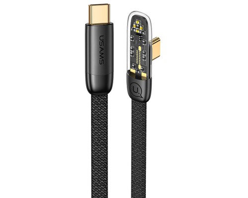 Дата кабель USAMS US-SJ587 Type-C to Type-C PD 100W Right-angle (2m) (00000062634_1)