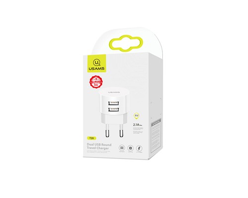 СЗУ USAMS T20 Dual USB Round Travel Charger (EU)+U35 Micro USB cable (00000034479_1)