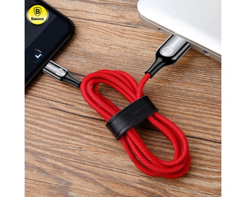 Дата кабель Baseus C-shaped (со световым индикатором) USB to Lightning 2.4A (1m) (CALCD) (00000027364_4)
