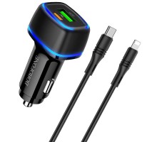 АЗУ Borofone BZ14A PD20W+QC3.0 (1Type-C/1USB/3A) + Type-C to Lightning (00000056341_1)