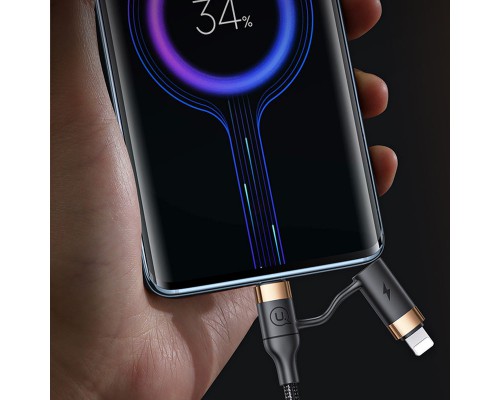 Дата кабель Usams US-SJ483 U62 USB + Type-C to Type-C + Lightning PD (1.2m) (00000049222_1)