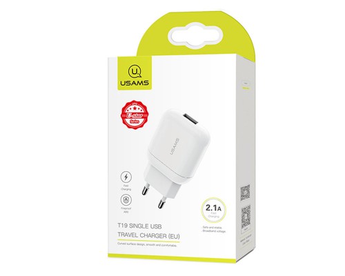 СЗУ USAMS US-CC077 T19 Single USB Travel Charger US Plug (00000051947_1)