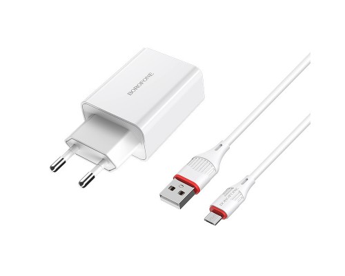 СЗУ Borofone BA21A Long journey QC3.0 (1USB/3A) + MicroUSB (00000057020_1)