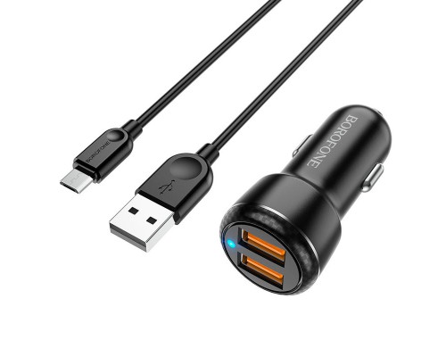 АЗУ Borofone BZ17 QC3.0 (2USB/3A) + MicroUSB (00000055340_1)