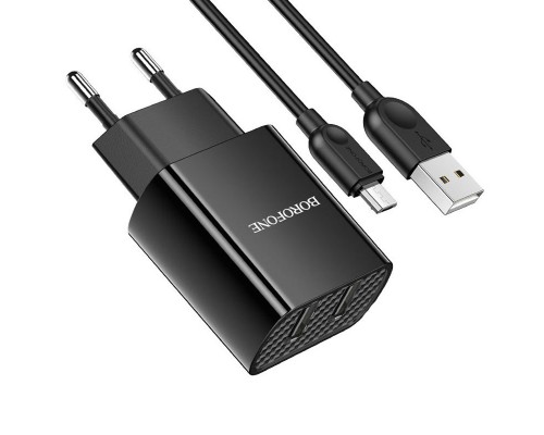 СЗУ Borofone BA53A Powerway (2USB/2.1A) + MicroUSB (00000055346_1)