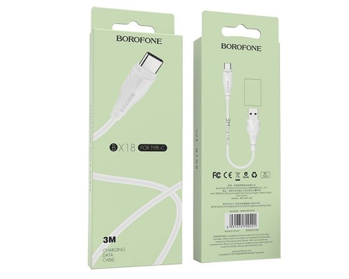 Дата кабель Borofone BX18 Optimal USB to Type-C (3m) (00000056885_1)
