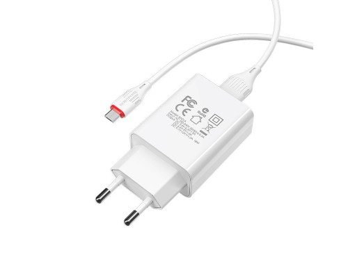 СЗУ Borofone BA21A Long journey QC3.0 (1USB/3A) + MicroUSB (00000057020_1)
